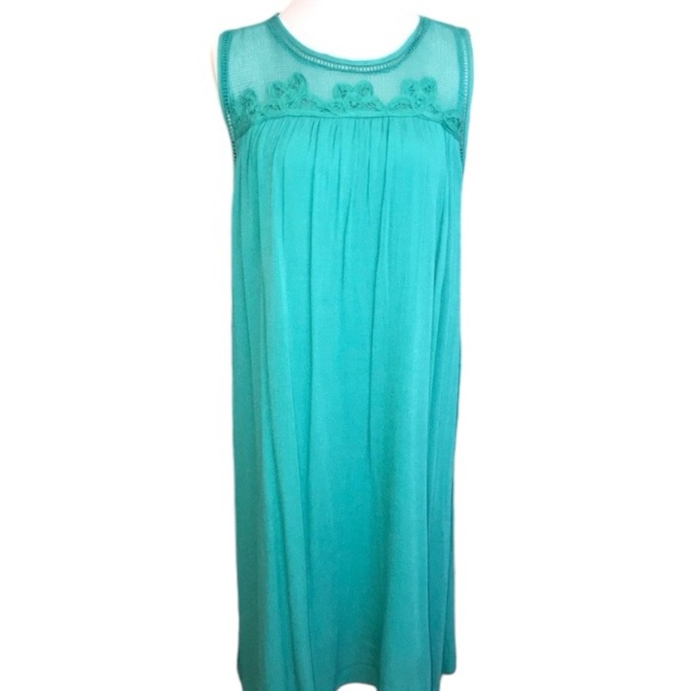 Xhiliration Dress turquoise blue tank Cover Up XL
